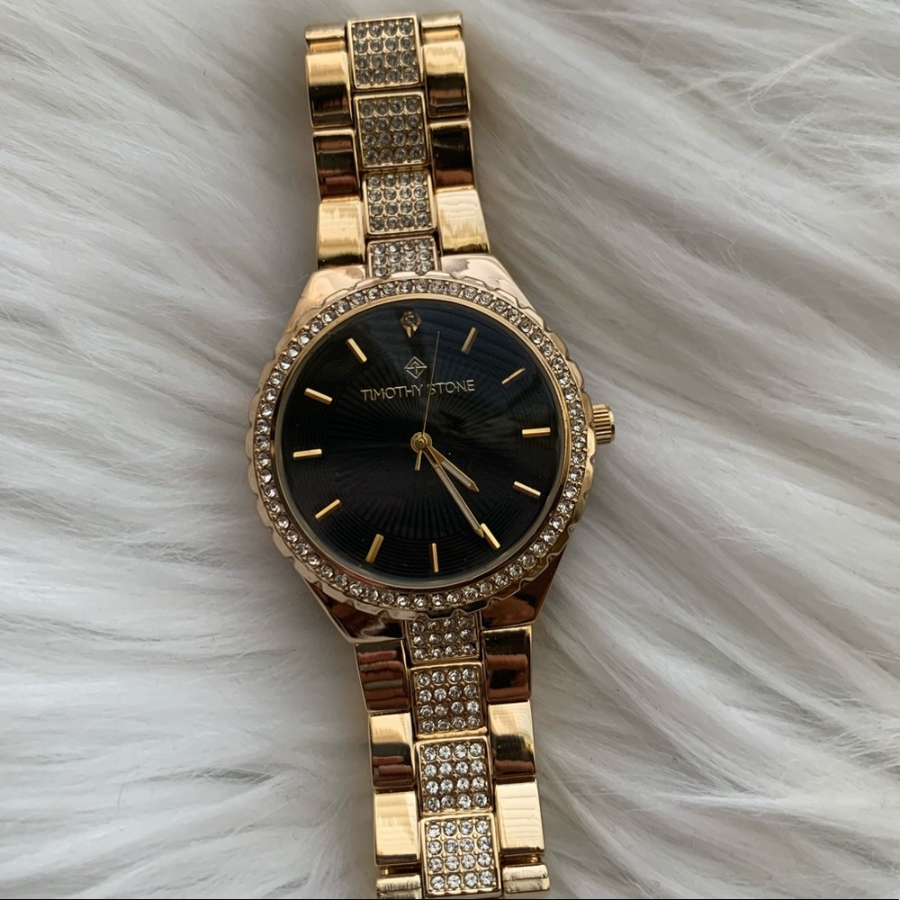 Timothy Stone Gold Studded Watch